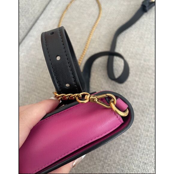 Prada City Calk Cahier Pink Black Leather Cross Body or Belt Bag + DUST BAG - Picture 8 of 14